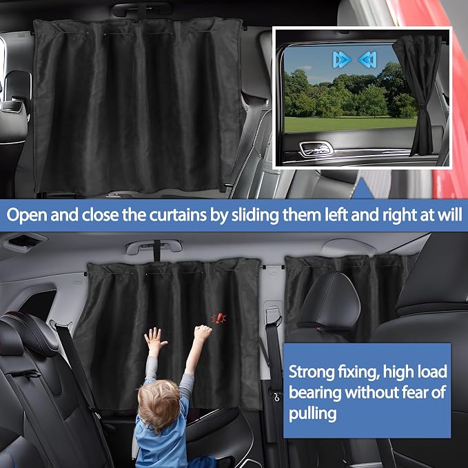 XCBYT Car Window Shade for Side Window, Sun Protection, 2 Pack | Blocks the sun to provide complete privacy. Ideal for car camping, breastfeeding, or taking naps during lunch breaks - Image 4