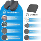 Memory Foam Seat Cushion for Office Chair, Car Seat, Gray, XXL | Office Chair Cushion for Car, Airplane - Chair Pad for Long Sitting Sciatica, Hip, Coccyx,Tailbone Pain Relief, Butt Pillow - Image 4