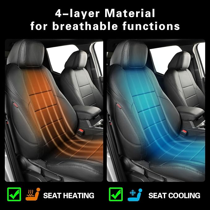 Front Tacoma Seat Covers Custom Fit for 2024 2025 2026 Toyota Tacoma SR,SR5,TRD Sport,TRD Off-Road,Limited,Fully Covered,Luxury Waterproof Leather Car Seat Protector (Front Row Only,Black) - Image 4