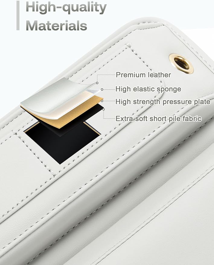 Universal Fit Premium Leather Car Seat Gap Filler Organizer, Center Console Organizer with Card Slots, Clever Gifts for Car SUV Truck Owners (Beige, 2 Pack) - Image 5