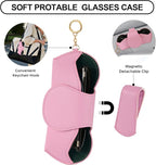 KINIVA Sunglasses Holder for Car Visor with Hanging Hook Portable Leather Glasses Storage Bag with Detachable Clips - Image 5