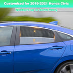 Civic Window Shades 2016-2021, Rear Side Mesh, 2PCS | Custom Fit Window Shades, Breathable Mesh Blocks UV Rays, Reduces Heat & Glare, Creates Comfort for Babies & Rear Passengers - Image 2