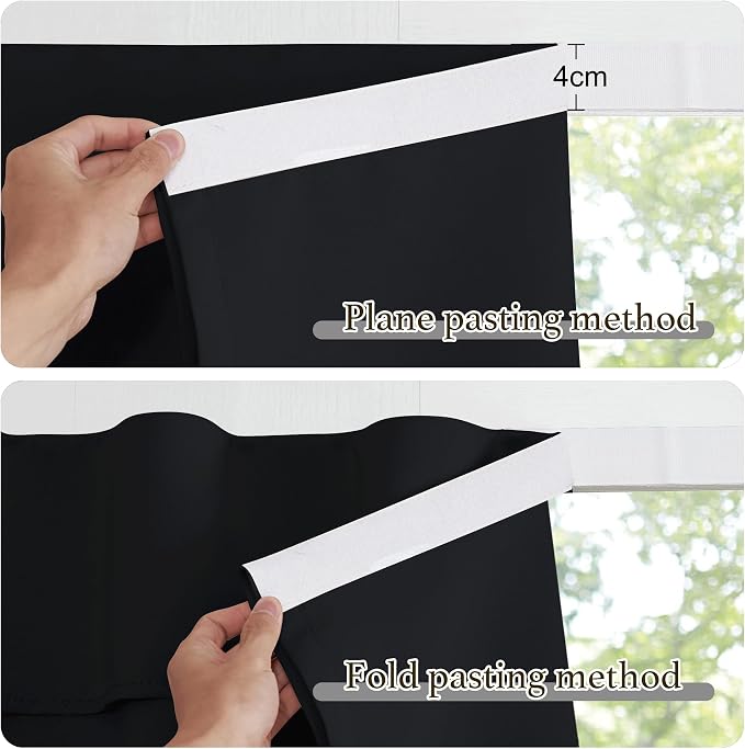 NICETOWN Black Blackout Short Curtains for French Door 72 Inches Long | Sidelight Door Portable Adjustable Thermal Insulated Curtains for Front Back Kitchen, 26" x 72", 1 Panel - Image 6
