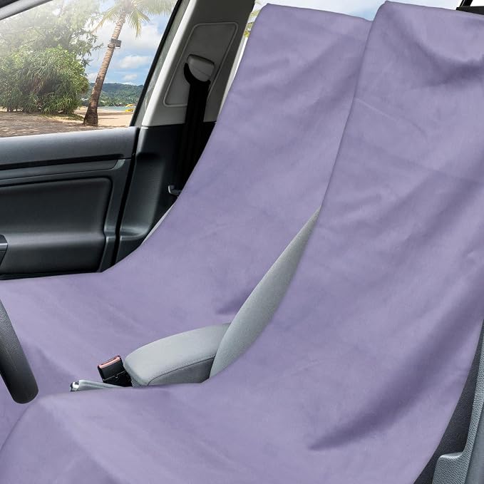 Hahafelt 2 Pack Car Seat Towel Cover and Athletic Running Towel with Storage Bags, Sweat Washable Gym Seat Protector Non Slip for Dog Pet Workout Running Outdoor Sport Activities(Pure Gray) - Image 3