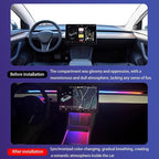 LED Car Ambient Lighting Strip for Tesla High Brightness with APP Control Multiple Colors and Car LED Strip Lighting Neon Lights for Model 3/Y (Dashboard& 4 Floor Lights) - Image 4