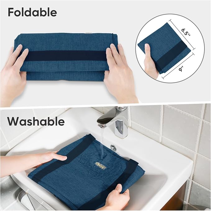 BALEINE Extra Large Storage Tote with Zippers & Carrying Handles, Heavy-Duty Oxford Fabric Moving Bags for Laundry, Space Saving, Storage, 2-Pack, Denim Blue - Image 2