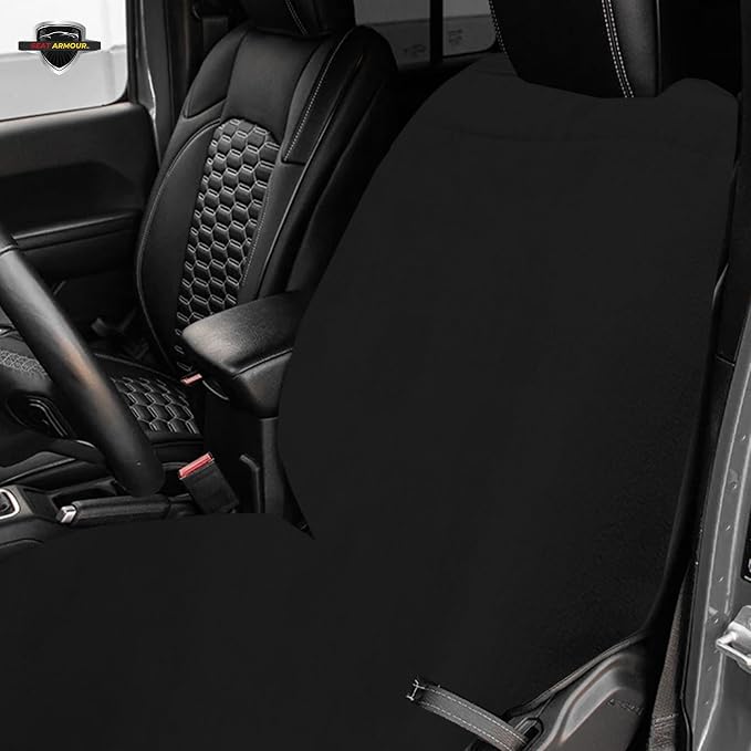 Seat Armour Black Car Seat Towel Cover – Soft, Machine Washable & Absorbent Seat Protector – Quick Install, Multipurpose Vehicle Seat Cover for Workout, Beach, Travel – Universal Fit - Image 4