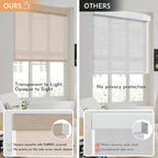Persilux Light Filtering Roller Shades for Window Blinds,Cordless,Linen Fabric,Thermal Insulated Fabric UV Protection Shades for Home,Office,Bedroom,Door,Light Filtering-Beige,34 1/2" W X 64" H - Image 4