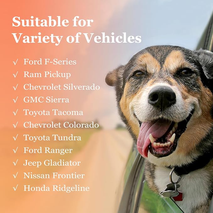 Mancro Waterproof Dog Hammock for Truck, Compatible with F150/RAM, Orange | Visible Mesh Window,Great Gift,Storage Pockets,Effortless Cleaning, designed for full-size trucks, water-resistant polyester - Image 3