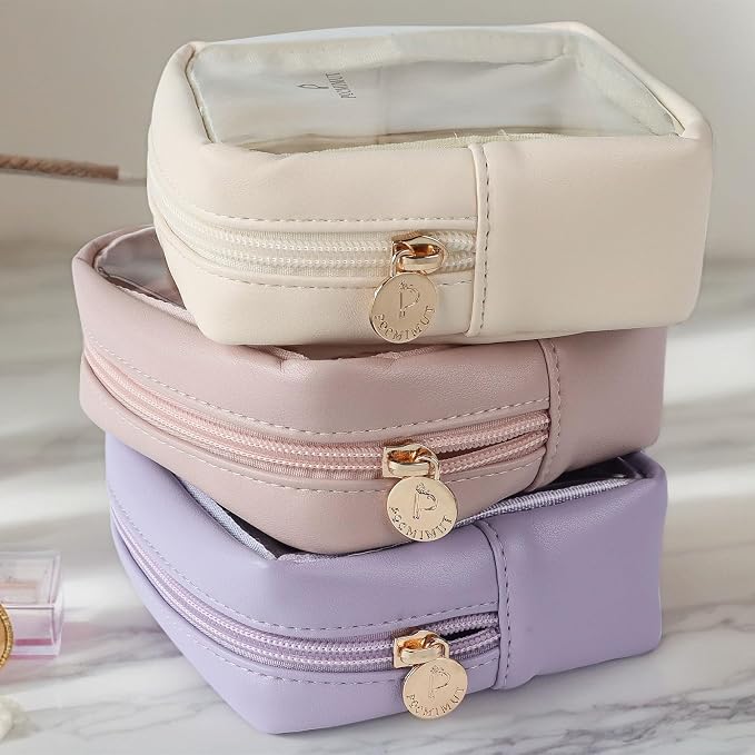 Mini Makeup Bag with Small Cosmetic Bag Travel Essentials Organizers,TSA Approved Toiletry Bag Makeup Pouch Clear Cosmetic Bags for Women,Pink - Image 8