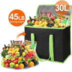 Bodaon 2-Pack Insulated Reusable Grocery Shopping Bags, X-Large Black-Green | Cooler Bag Top Cold/Warmer, Heavy Duty Insulated Pizza/Food Delivery Bag, For Commercial Catering Rideshare Driver, Picnic - Image 4