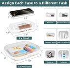 Clear Hard Shell Zipper Cases (5 Packs), Plastic Hard Sided Zippers Pouches Clear Hardshell Pencil Case For Storage, Diaper Bag Organizer Bliss Bins 4*Small/1*Medium - Image 3