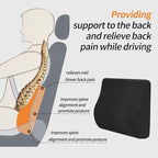 Memory Foam Lumbar Support Pillow for Car - Lower Back Support Cushion for Driving, Back Pain Relief for Car Seat, Office Chair, Wheelchair (Black) - Image 4