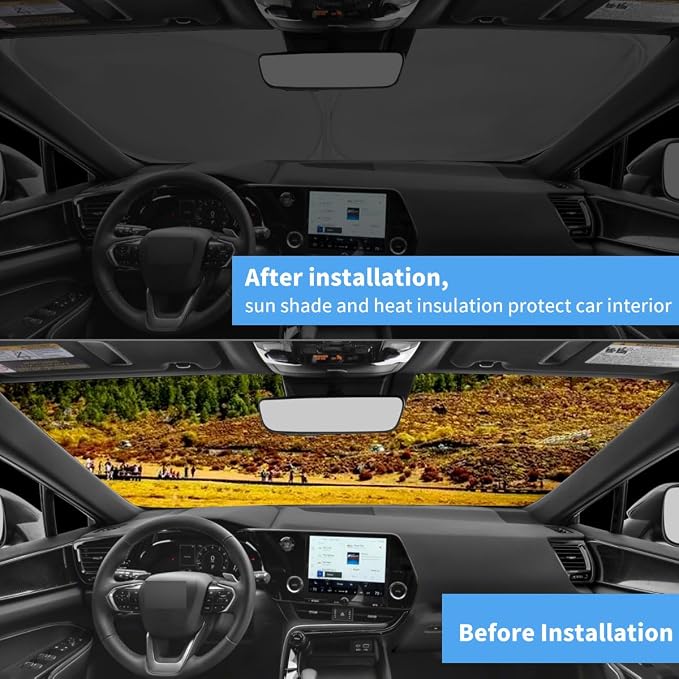 Windshield Sun Shade Car Sunshade Accessories Fit 2026-2022 Lexus NX Series | HOHUIGO Foldable Front Window Shade Fit Lexus NX NX250 NX350 NX350h NX450h+ Sun Visor UV Protector Heat Shield Window Cover - Image 3