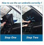 American Flag Windshield Sun Shade Umbrella The State Texas Wooden Foldable Car Front Window Sunshade Blocks UV Rays Heat Keep Vehicle Cool (55" x 27.5") - Image 5