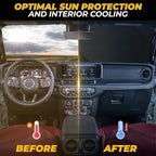 Autovir Windshield Sun Shade for Jeep, 280T UV Sun Blocker, Visor Shield | 280T Thickened | Blocks 99% Heat | Fit for Gladiator | Rubicon | Wrangler - Image 2