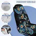 Boho Sea Turtle Car Seat Towel with Storage Bag Sweat Auto Seat Towel Cover Sea Turtle Flower Car Interior Accessories for Women Universal Non Slip Waterproof Protector for Beach Yoga Towels - Image 6