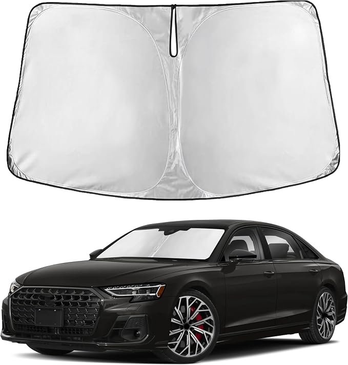 EcoNour Windshield Sunshade Compatible for Audi S8 2001-2024 2025 2026 | Sun Visor for Front Windshield & Window Sun Shade Cover, UV Heat Blocker & Protector, Car Accessories by EcoNour