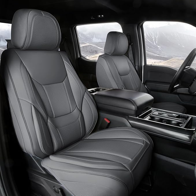 Coverland Custom SUV Car Seat Covers for 2013-2020 Subaru XV | Premium Waterproof Faux Leather Non-Slip Memory Foam Airbag Compatible Custom Fit Interior Protector [Front Seat-Dark Gray] by Coverland