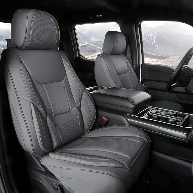 Coverland Custom SUV Car Seat Covers for 1998-2008 Subaru Forester | Premium Waterproof Faux Leather Non-Slip Memory Foam Airbag Compatible Custom Fit Interior Protector [Front Seat-Dark Gray] by Coverland