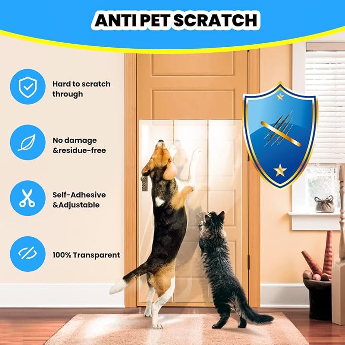Cat Scratch Furniture Protector: Cat Anti Scratch Tape - Door Protector from Dog Scratching - Clear Training Self Adhesive Tape for Carpet, Sofa, Couch, Door (118in x 11.8in) - Image 2