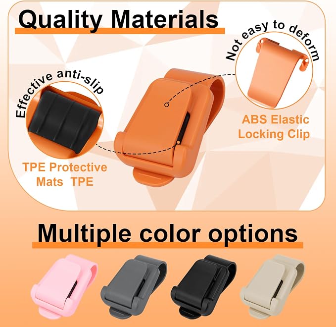 BFXM 2Pcs Sunglass Holder for Car Visor | Sunglasses Visor Clip for Car, Trucks, SUVs (Orange) - Image 4