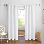 RYB HOME Curtains for Bedroom Living Room Dining Room Office 84 inches Long | Privacy Protection,Thermal Insulated,Sunlignt Heat Blocking,Drapes for Nursery Rental Room,W42 x L84,Pure White,2 Panels - Image 2