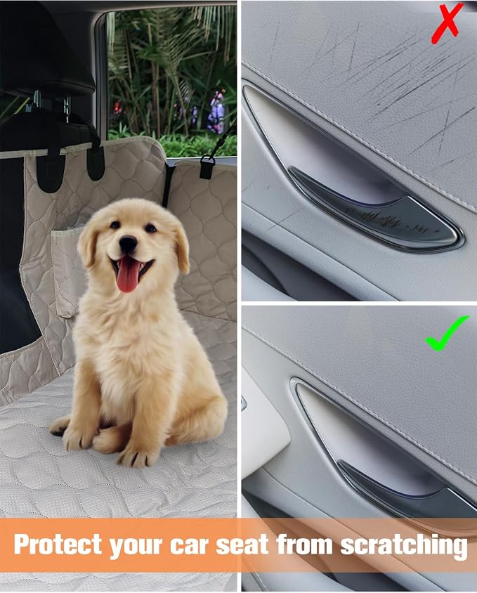 PETICON Dog Car Seat Cover for Back Seat, Waterproof Dog Hammock for Pets | Zippered Design Allows Passenger Seat Access, Mesh Window for Pet View, 600D Oxford, Prevents Scratches, Hair, Mud, and Dirt - Image 3