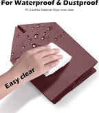 Tissue Box Cover for PU Leather, Modern Simple Solid Color Holder Square Tissue Bag, Ideal for Bathrooms,Office,Car,Nightstand,Outdoor Tent,Dining Table,5"X5"X5", Single Wine - Image 6