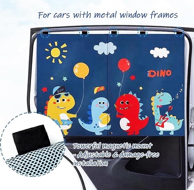 27"x20" Magnetic Double Layer Car Side Windows Shade | for Car SUV Minivan Side Windows, Universal Fit Full/Half Cover Options, Blocks UV Rays, Easy Install & Foldable Storage - Image 3