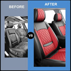 Seat Covers Fit for GMC Sierra 1500/2500/3500 HD 2007-2025,Premium Leather, Waterproof, All-Weather, Airbag Compatible, Breathable, Only 2 Front seat Covers, Red - Image 5