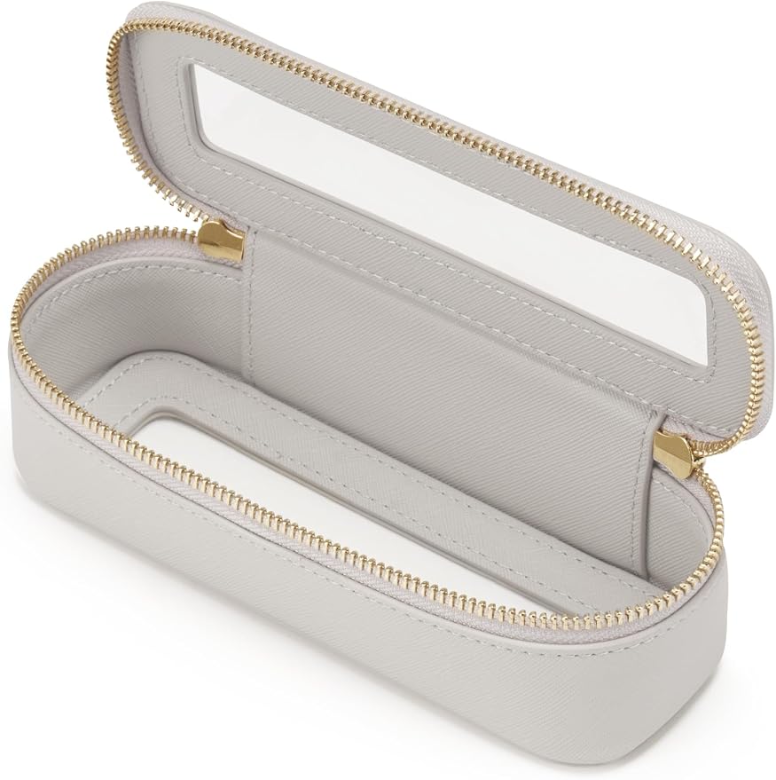 Slim Makeup Brush Bag Travel Clear Toiletry Bag for Women Cute Make Up Bag for Traveling Cosmetic Bag Organizer Waterproof Tansparent Beauty Makeup Case Blue Gray by POPVIBE