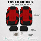 FH Group Car Seat Covers Full Set Premium Cloth - Universal Fit,Automotive Seat Cover,Low Back Front Seat Covers,Airbag Compatible,Split Bench Rear Seat,Washable Seat Cover for SUV,Sedan Red - Image 7