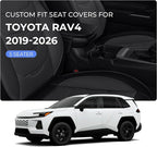 1:1 Custom Car Seat Covers Fit for Toyota RAV4 2019-2025 2026 | Fit for RAV 4 LE, XLE, XLE Premium, Limited Full Set Faux Leather Waterproof Seat Protectors(5-Seater, Black&Grey) - Image 2