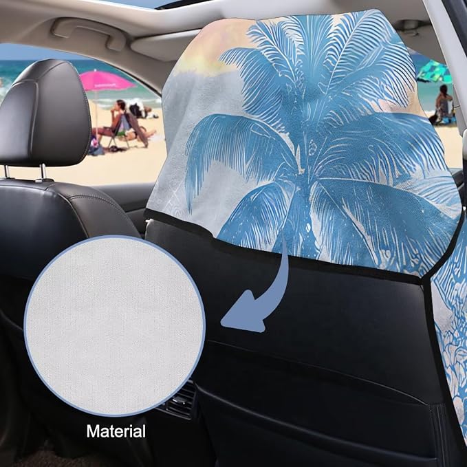 Sea Turtle Flower Car Towel Seat Cover 1 Piece Breathable Car Seat Cover Protector with Storage Bag for Cars, Trucks, Sedans, Vans, SUVs - Image 3