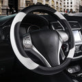 Leather Car Steering Wheel Cover, Universal Fit for Most Cars, White | Microfiber Leather,Non-Slip Breathable Auto Steering Wheel Protector by Szttswamp