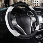 Leather Car Steering Wheel Cover, Universal Fit for Most Cars, White | Microfiber Leather,Non-Slip Breathable Auto Steering Wheel Protector by Szttswamp
