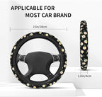 Daisy Flower Steering Wheel Cover 15 Inch + 2Pc Cute car Coasters Set | Anti-Slip Breathable Universal Car Wheel Cover Soft Comfort Grip Accessories for Women Men - Image 4