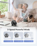 Edvision USB Desk Fan, 5 Inch Small Portable, 3 Speeds Powerful Wind Mini Personal Desktop Fan 360° Rotation Adjustable, Plug In USB Fan Quiet for Table Home Office Travel Car(Black) - Image 4