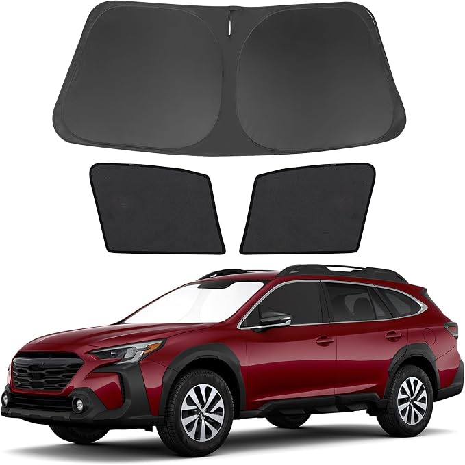 3PCS Car Window Shades Front Windshield Sun Shade Foldable Window Shade Custom Fit for Subaru Outback 2021-2024 Accessories Car Shades for Front Windows Anti-UV Rays Block Heat by FannycCargoCover