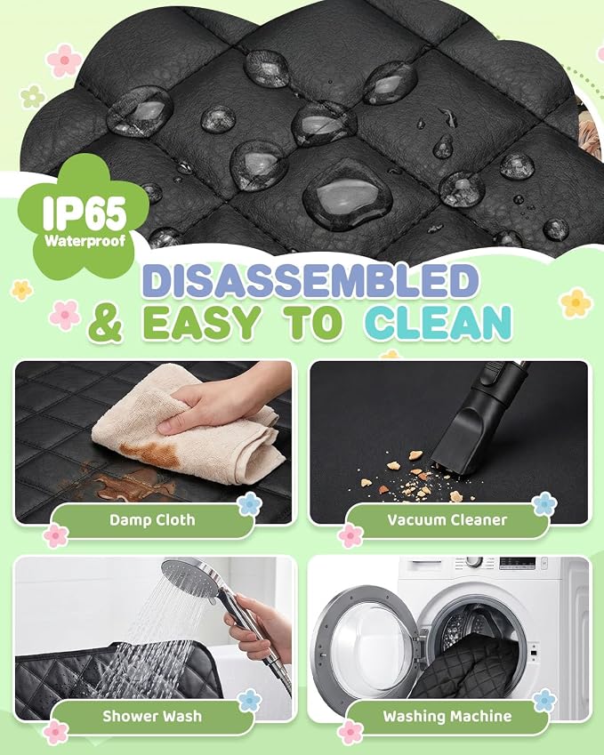 Dog Car Seat Cover, 600D Heavy Dute Car Seat Cover for Dogs Pets,100% Waterproof Anti-Scratch Nonslip Dog Hammock for Cars, Seat Covers Protector with SeatBelt for Sedan SUV Truck XLPRO Hard Black - Image 3