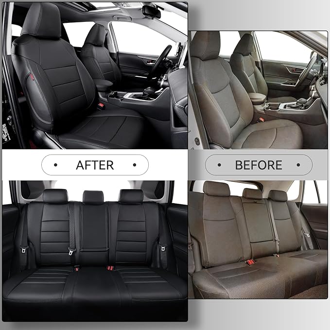 Faux Leather Seat Covers for 2022-2026 Toyota Corolla Cross,Non-Hybrid | Full Set Suv Seat Cushion for Corolla Cross L/XLE/LE,Luxury Waterproof Car Seat Protector,Factory Look,Black - Image 4