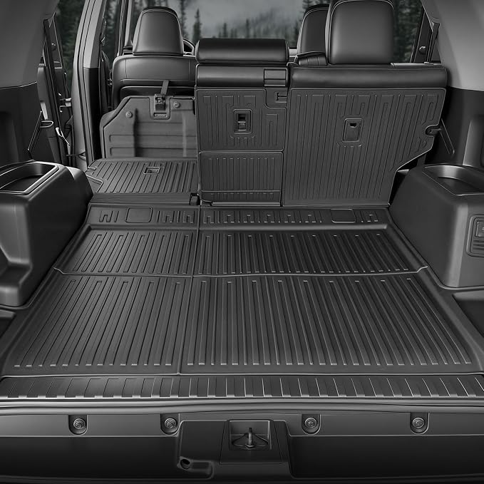 Cargo Mat for 2013-2024 Toyota 4Runner Accessories | w/o Sliding Cargo Tray, Full-Coverage Cargo & Backrest Protection, Odorless TPE, All-Weather Protection, 3D Custom Fit - Image 2