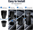 Car Cup Holder Expander for Large Bottles, Fits 32 oz to 40 oz Water Bottles and Handle Mugs, Secure Base for Most Vehicle Cup Holders, Durable ABS, Easy to Install, Durable ABS (Black) - Image 8