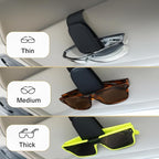 EldHus Sunglass Holder for Car Visor - 2 Pack Magnetic Car Glasses Holder Clip, Leather Eyeglass Holder for Car, Universal Vehicle Sunglasses Hanger Eyeglasses Mount, Black - Image 3