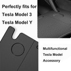 Car Laptop Desk Fit for Tesla Model Y 3 S X, Foldable Food Tray | Car Tray Table for Driver&Passenger, Eating & Working, Carbon Fiber Texture, Support Leg, Dual Hinge - Image 6