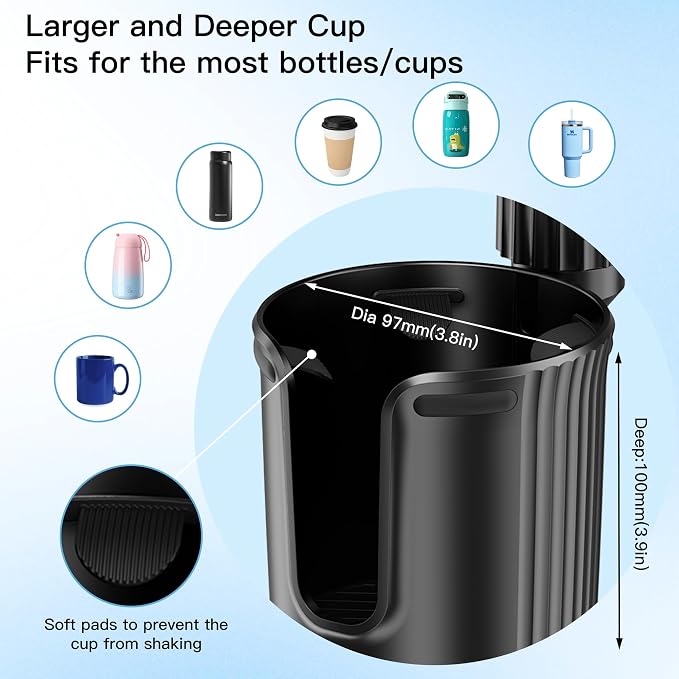 Cup Phone Mount for Car, Cup Phone Holder [2026 Upgraded] 20.5" Height Long Arm Phone Mount for Your Car/Truck/SUV Fit All 4.0-7.0in Smartphones iPhone, No Shake Design - Image 5