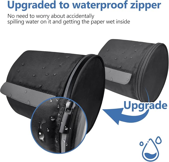Hanging Toilet Paper Holder Waterproof Tissue Holder Cat Proof Roll Paper Case Cover Portable and Foldable Roll Storage Bag with Adjustable Strap for Wall Car Camping Tent Home Office Black | Portable roll paper case for camping, Bathroom, RV Car Trave... - Image 5