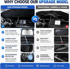 2026 Upgraded Car Umbrella Sun Shade Cover with StorageDock Organizer, Windshield Shade Umbrella, 360° Flexible Shaft, UV Protection Heat Shield, Foldable Front Window Sunshade, 57" x 33" - Image 7