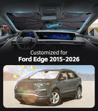 Windshield Sun Shade for Ford Edge 2015-2026 with 360° Rotating Shaft | Custom Fit Umbrella Sunshade for UV Blocking, Interior Heat Protection, Easy Storage, UPF 50+ Cool Windshield Cover - Image 2